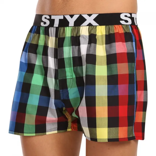 3PACK pánske trenky Styx športová guma viacfarebné (3B11123) M, trenírky