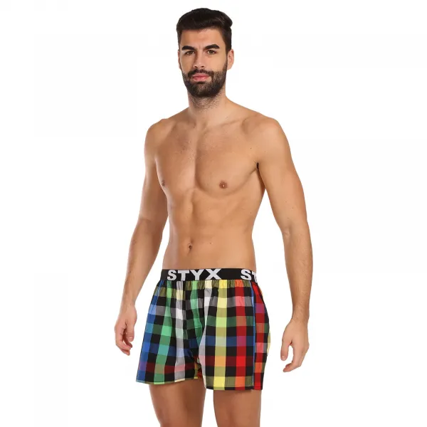 3PACK pánske trenky Styx športová guma viacfarebné (3B11123) M, trenírky