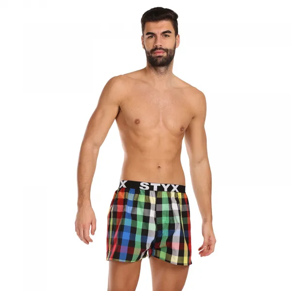 3PACK pánske trenky Styx športová guma viacfarebné (3B11123) M, trenírky