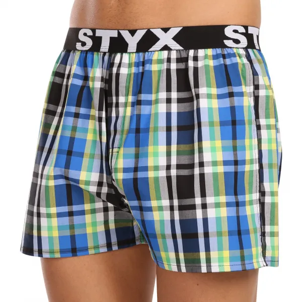 3PACK pánske trenky Styx športová guma viacfarebné (3B11789) S, trenírky