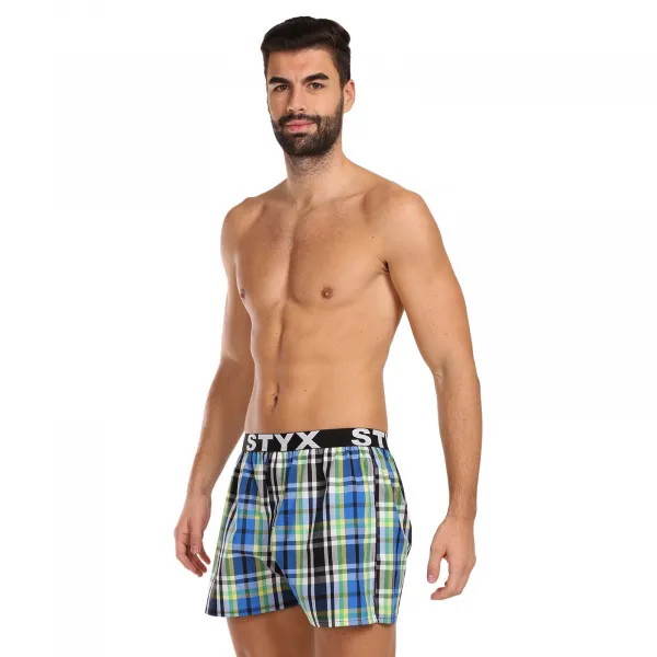 3PACK pánske trenky Styx športová guma viacfarebné (3B11789) S, trenírky