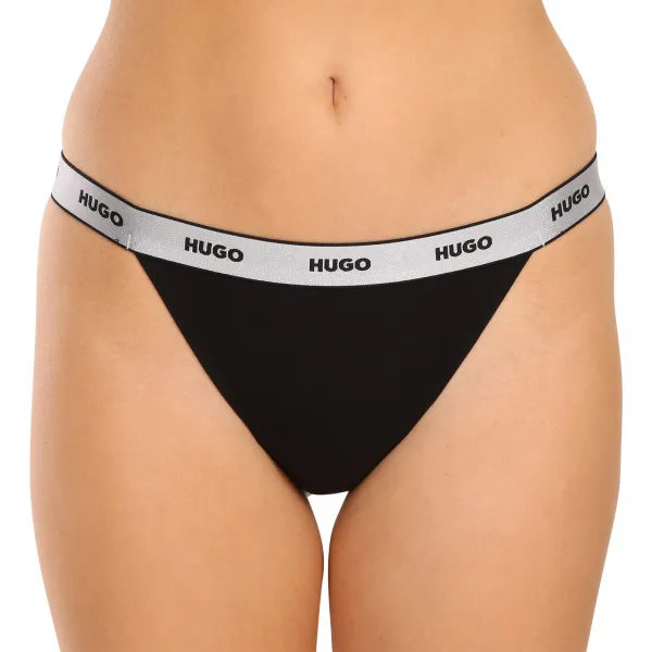 3PACK dámske tangá HUGO čierná (50502802 001) S