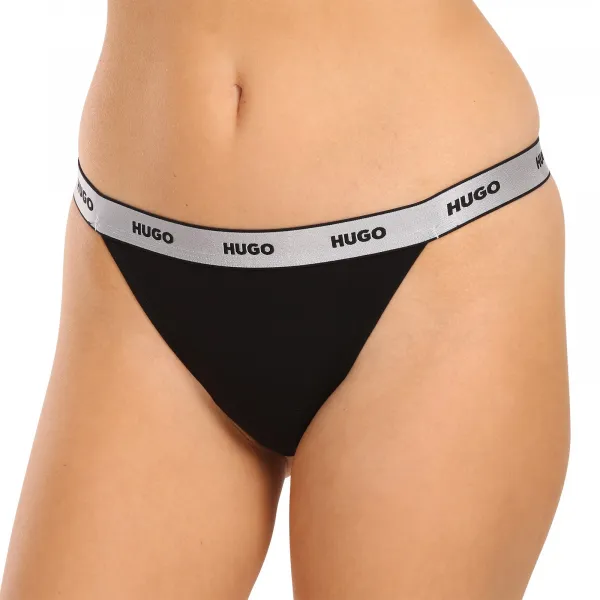 3PACK dámske tangá HUGO čierná (50502802 001) S