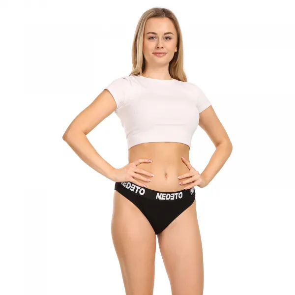 3PACK dámske nohavičky Nedeto čierne (3NKB001) L