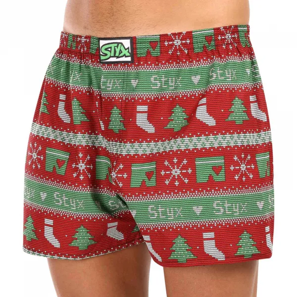 Pánske trenírky Styx art klasická guma nadrozmer Vianoce pletené (E1658) 5XL