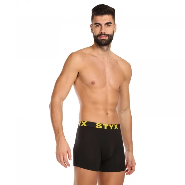 10PACK pánske boxerky Styx long športová guma čierne (10U9601) M, trenky