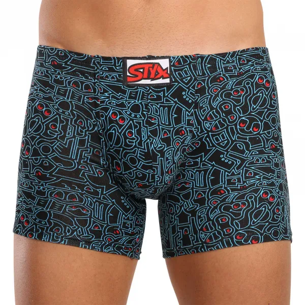 3PACK pánske boxerky Styx long art klasická guma viacfarebné (3F12672) S, trenky
