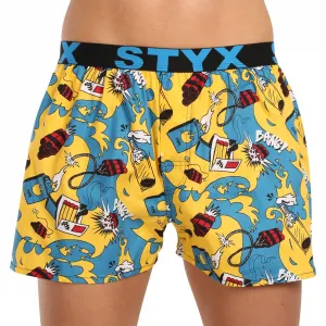 3PACK pánske trenky Styx art športová guma viacfarebné (3B15690) M, trenírky