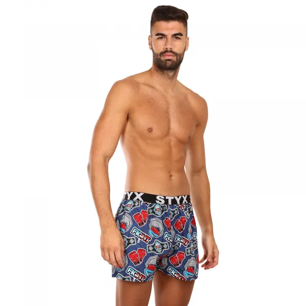 3PACK pánske trenky Styx art športová guma viacfarebné (3B15690) M, trenírky