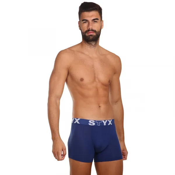 3PACK pánske boxerky Styx long športová guma tmavo modré (3U968) M, trenky