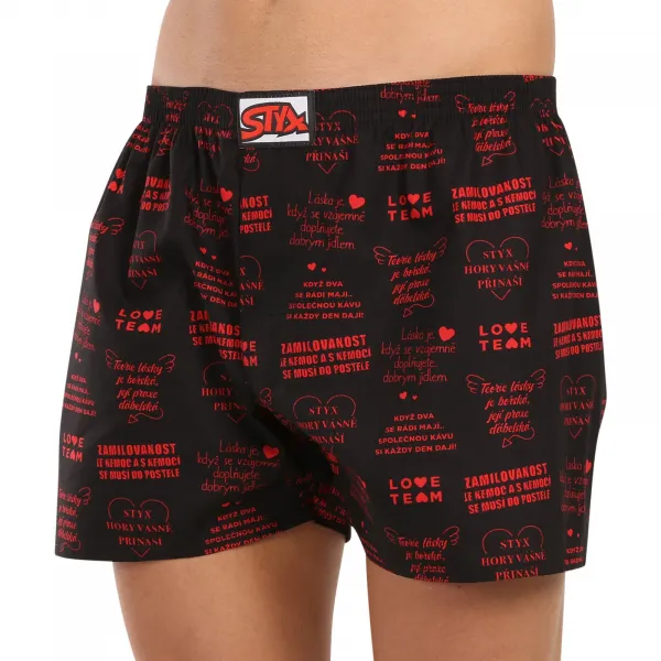 Pánske trenky Styx art klasická guma Valentín texty (A1757) M, trenírky