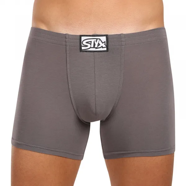 3PACK pánske boxerky Styx long klasická guma tmavo sivé (3F1063) M, trenky