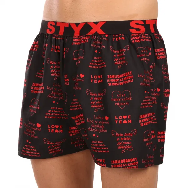 Pánske trenírky Styx art športová guma Valentín texty (B1757) S