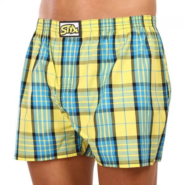 3PACK pánske trenky Styx klasická guma viacfarebné (3A0972) S, trenírky
