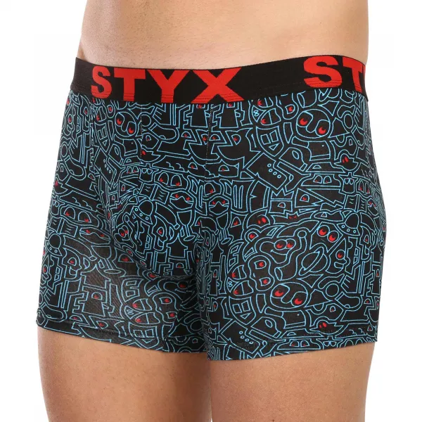 Pánske boxerky Styx long art športová guma doodle (U1256/2) S, trenky
