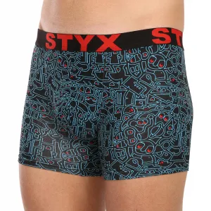 Pánske boxerky Styx long art športová guma doodle (U1256/2) S, trenky