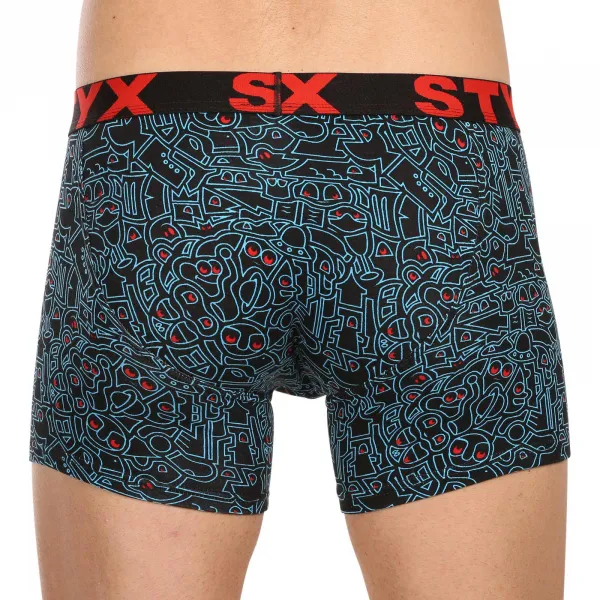 Pánske boxerky Styx long art športová guma doodle (U1256/2) S, trenky