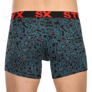 Pánske boxerky Styx long art športová guma doodle (U1256/2) S, trenky