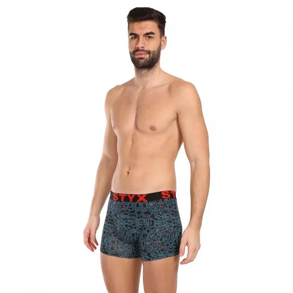 Pánske boxerky Styx long art športová guma doodle (U1256/2) S, trenky