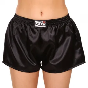 3PACK dámske trenky Styx klasická guma saténové čierne (3L0960) S, trenírky