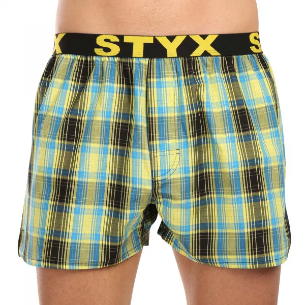 3PACK pánske trenky Styx športová guma viacfarebné (3B102123) S, trenírky