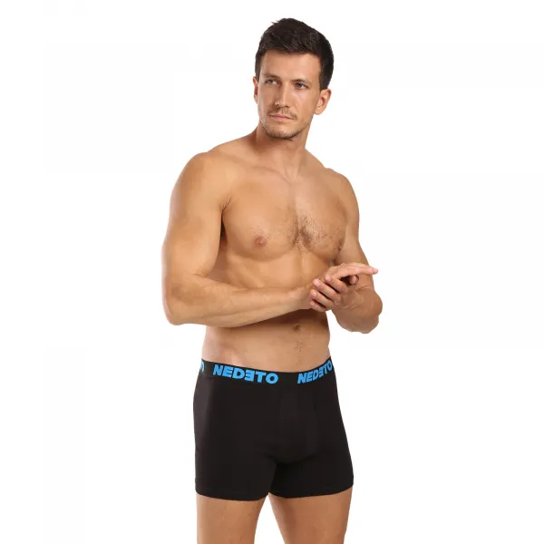 5PACK pánske boxerky Nedeto čierne (5NB003) 4XL, trenky
