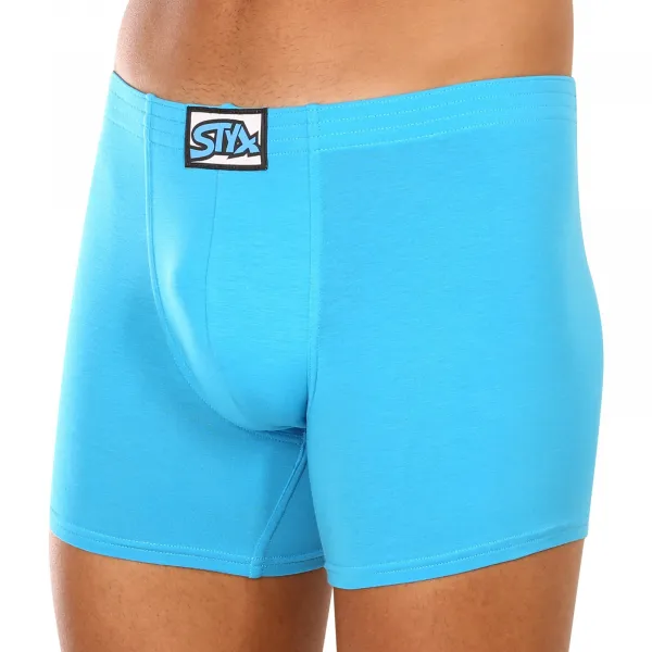 3PACK pánske boxerky Styx long klasická guma svetlo modré (3F1169) M, trenky