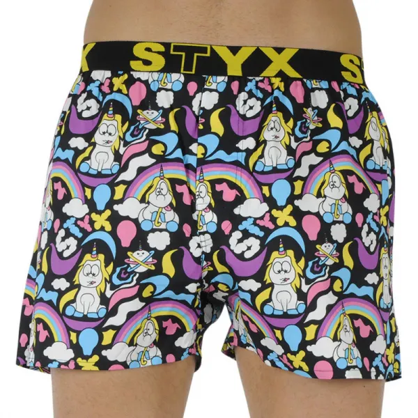 3PACK pánske trenky Styx art športová guma viacfarebné (3B11830) M, trenírky