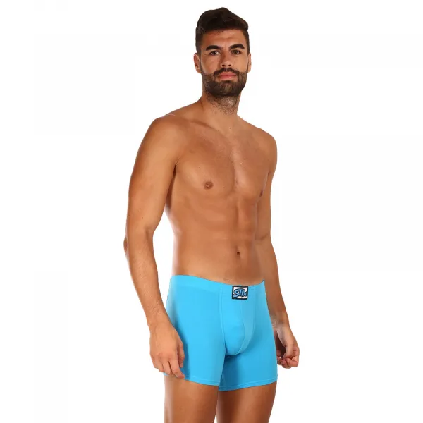 3PACK pánske boxerky Styx long klasická guma svetlo modré (3F1169) M, trenky
