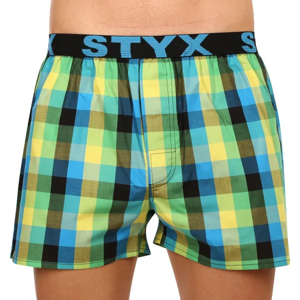 3PACK pánske trenky Styx športová guma viacfarebné (3B092638) S, trenírky