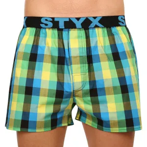 3PACK pánske trenky Styx športová guma viacfarebné (3B092638) S, trenírky