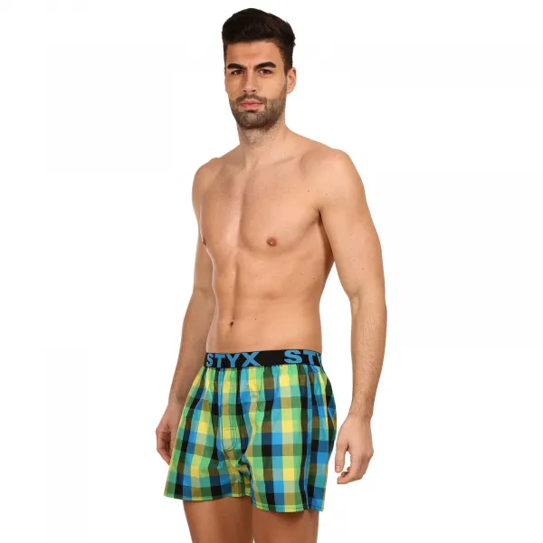3PACK pánske trenky Styx športová guma viacfarebné (3B092638) S, trenírky