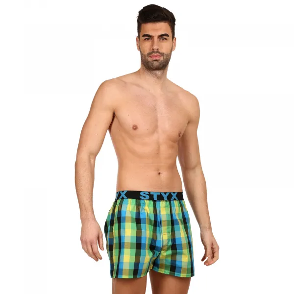 3PACK pánske trenky Styx športová guma viacfarebné (3B092638) S, trenírky
