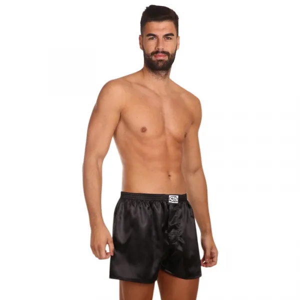 3PACK pánske trenky Styx klasická guma saténové čierne (3C0960) M, trenírky