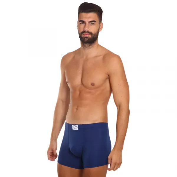 3PACK pánske boxerky Styx long klasická guma tmavo modré (3F0968) S, trenky