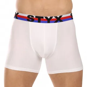 3PACK pánske boxerky Styx long športová guma biele trikolóra (3U2061) S, trenky
