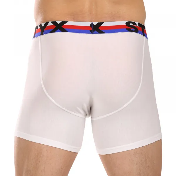 3PACK pánske boxerky Styx long športová guma biele trikolóra (3U2061) S, trenky