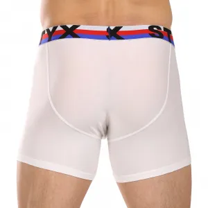 3PACK pánske boxerky Styx long športová guma biele trikolóra (3U2061) S, trenky