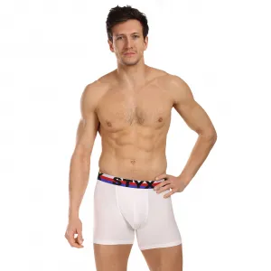 3PACK pánske boxerky Styx long športová guma biele trikolóra (3U2061) S, trenky