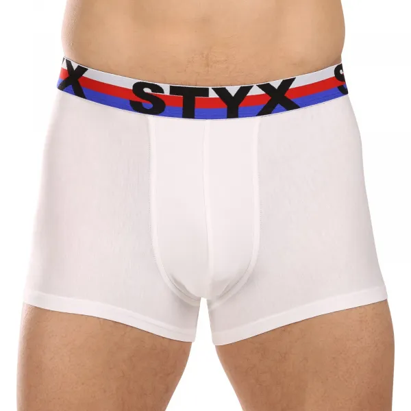 3PACK pánske boxerky Styx športová guma biele trikolóra (3G2061) S, trenky