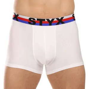 3PACK pánske boxerky Styx športová guma biele trikolóra (3G2061) S, trenky