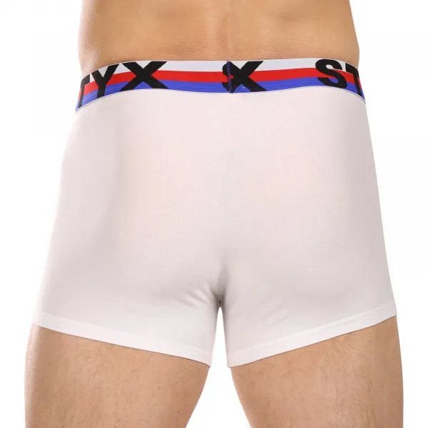 3PACK pánske boxerky Styx športová guma biele trikolóra (3G2061) S, trenky