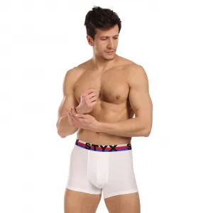 3PACK pánske boxerky Styx športová guma biele trikolóra (3G2061) S, trenky