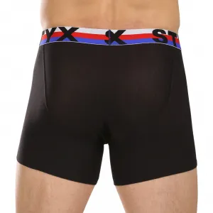 3PACK pánske boxerky Styx long športová guma čierne trikolóra (3U1960) M, trenky