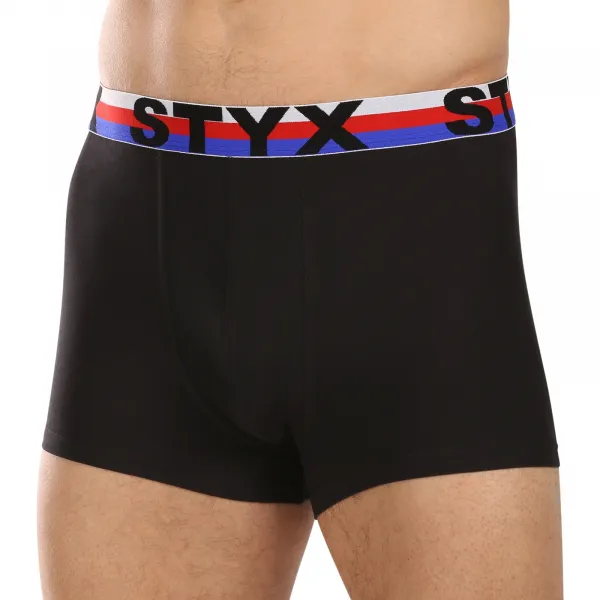 3PACK pánske boxerky Styx športová guma čierne trikolóra (3G1960) M, trenky
