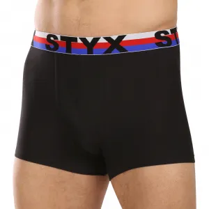 3PACK pánske boxerky Styx športová guma čierne trikolóra (3G1960) M, trenky