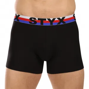 3PACK pánske boxerky Styx long športová guma čierne trikolóra (3U1960) M, trenky