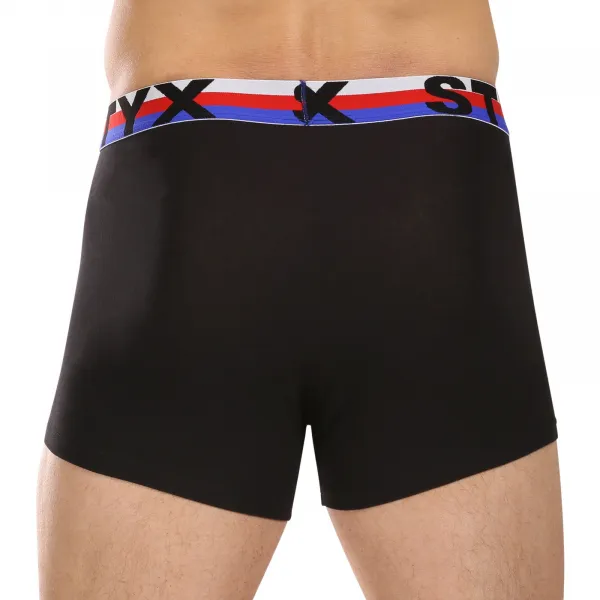 3PACK pánske boxerky Styx športová guma čierne trikolóra (3G1960) M, trenky