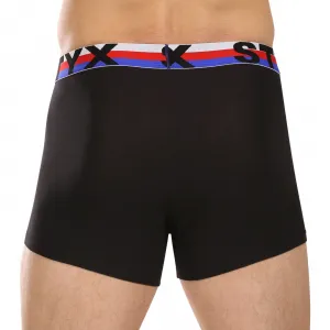 3PACK pánske boxerky Styx športová guma čierne trikolóra (3G1960) M, trenky
