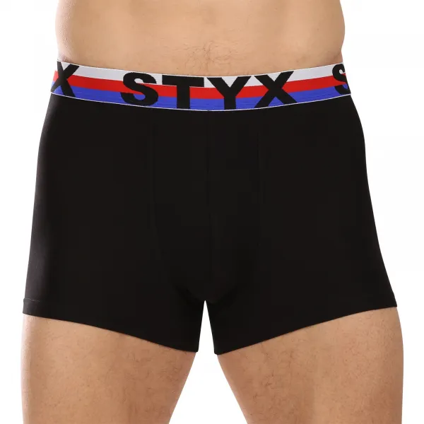 3PACK pánske boxerky Styx športová guma čierne trikolóra (3G1960) M, trenky